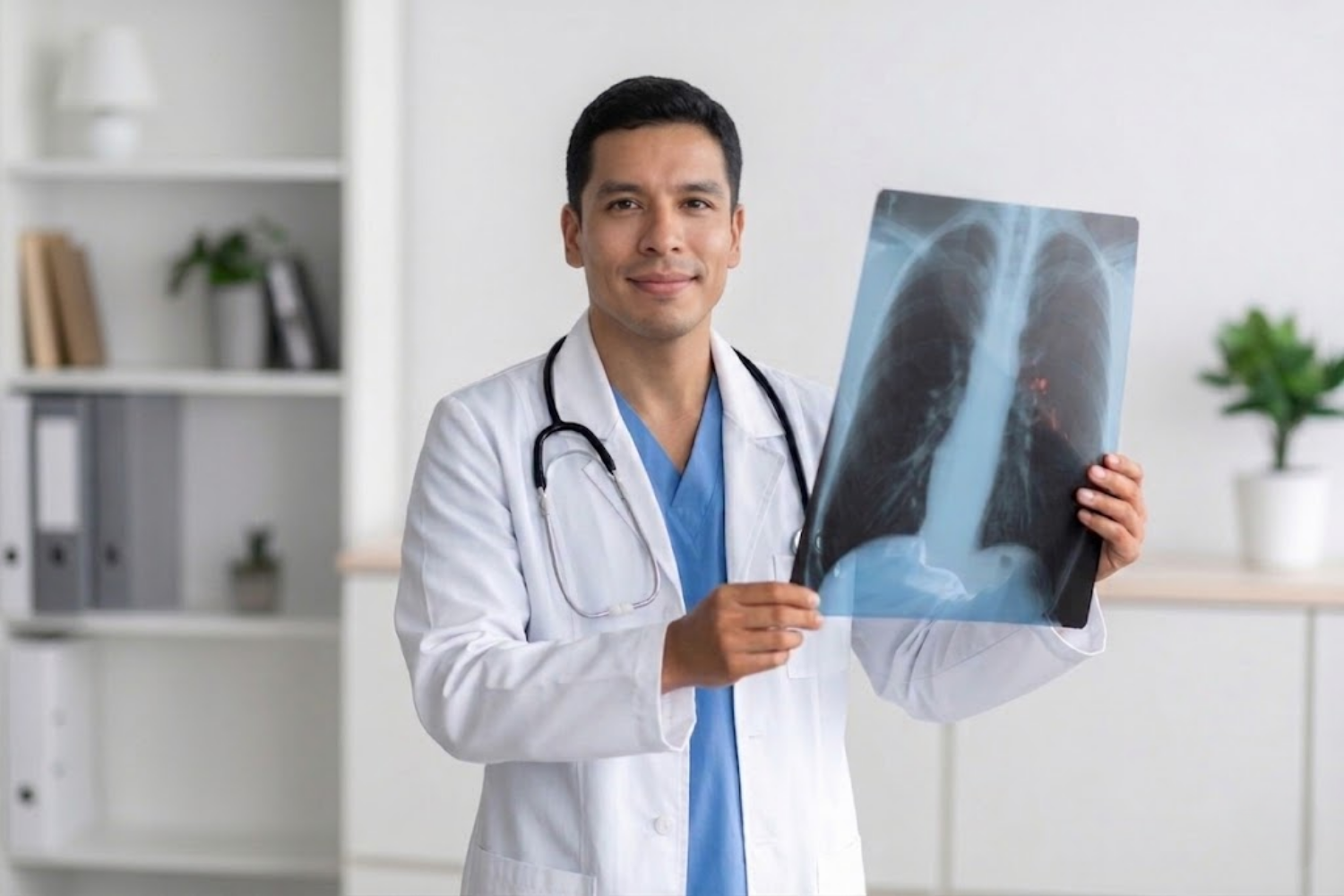 Paciente realizando espirometría